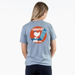 Hockey Short Sleeve T-Shirt - Woodstick (Back Design) -Sport Gift Store hk 06849 GRAY FEMALE BACK