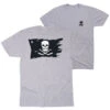 Hockey Short Sleeve T-Shirt - Hockey Pirate Flag (Back Design) -Sport Gift Store hk 06850 GRAY MAIN