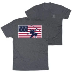 Hockey Short Sleeve T-Shirt - Patriotic Hockey (Back Design)