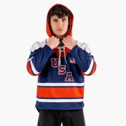 Hockey Gameday Hoodie - Patriotic Hockey 11 Hockey Gameday Hoodie - Patriotic Hockey -Sport Gift Store hk 07079 HOOD 1