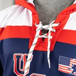 Hockey Gameday Hoodie - Patriotic Hockey 14 Hockey Gameday Hoodie - Patriotic Hockey -Sport Gift Store hk 07079 LACE 1