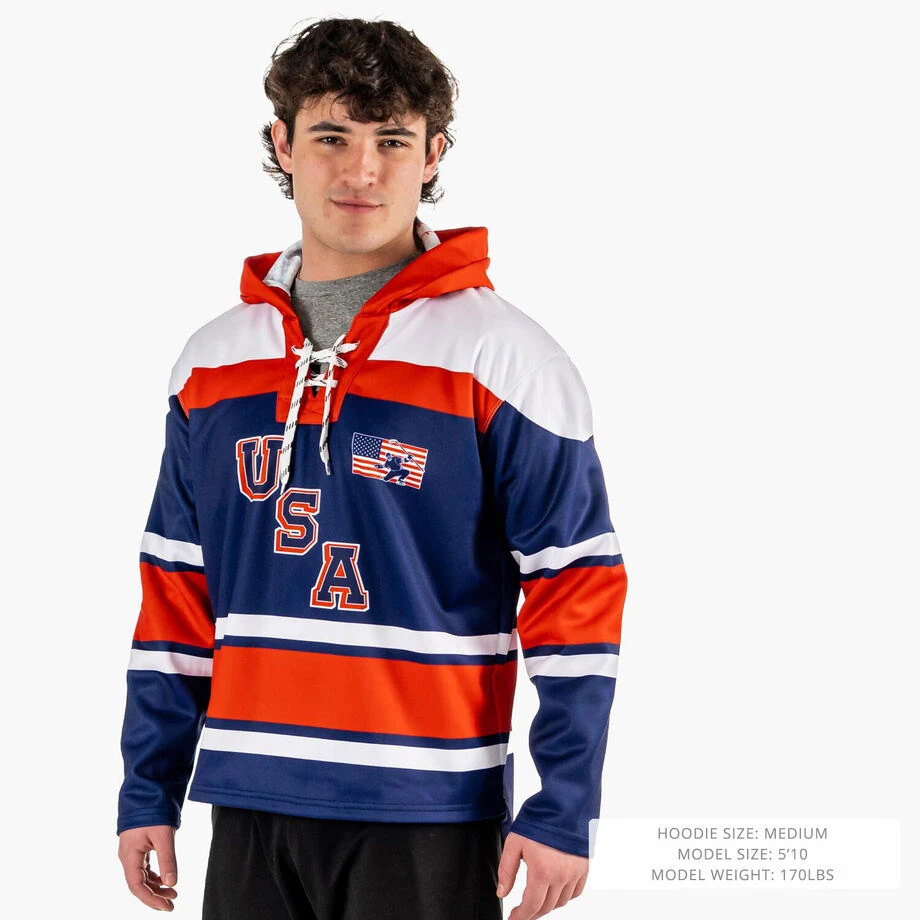 Hockey Gameday Hoodie - Patriotic Hockey 4 Hockey Gameday Hoodie - Patriotic Hockey - Image 2