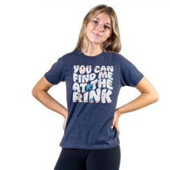 Hockey T-Shirt Short Sleeve - You Can Find Me At The Rink 8 Hockey T-Shirt Short Sleeve - You Can Find Me At The Rink -Sport Gift Store hk 07126 NAVY FEMALE