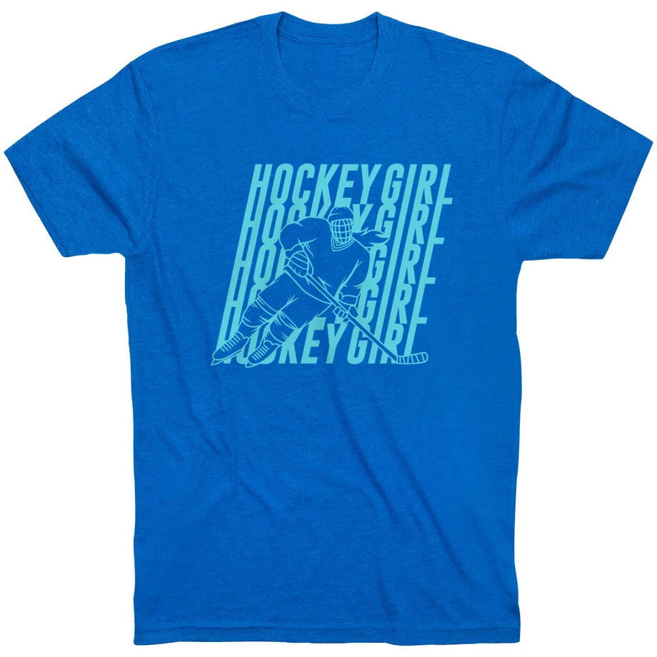 Hockey T-Shirt Short Sleeve - Hockey Girl Repeat 3 Hockey T-Shirt Short Sleeve - Hockey Girl Repeat