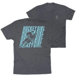 Hockey T-Shirt Short Sleeve - Hockey Girl Repeat (Back Design)