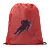 Hockey Drawstring Backpack - Hockey Girl Glitch -Sport Gift Store hk 07188 RED MAIN
