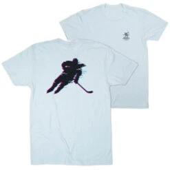 Hockey T-Shirt Short Sleeve - Hockey Girl Glitch (Back Design)