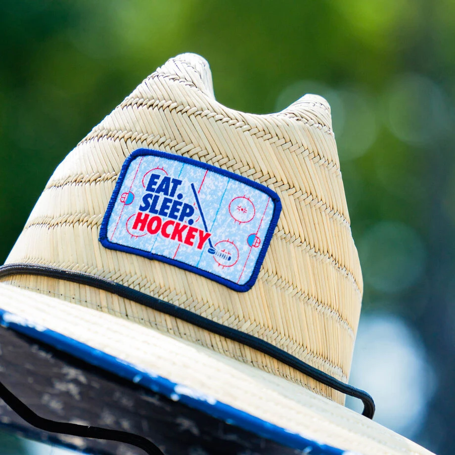 Hockey Straw Hat - Eat Sleep Hockey 4 Hockey Straw Hat - Eat Sleep Hockey - Image 2