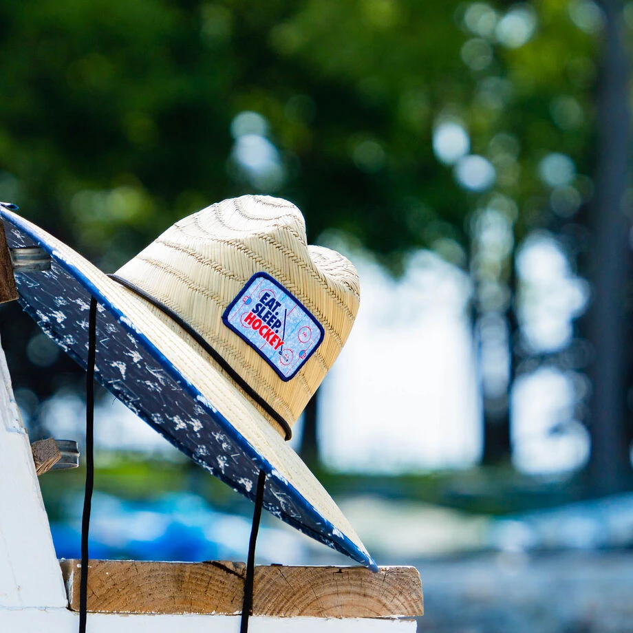 Hockey Straw Hat - Eat Sleep Hockey 7 Hockey Straw Hat - Eat Sleep Hockey - Image 5