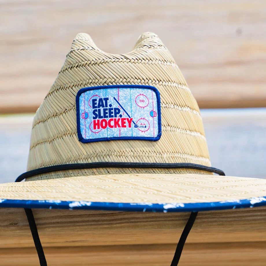 Hockey Straw Hat - Eat Sleep Hockey 6 Hockey Straw Hat - Eat Sleep Hockey - Image 4