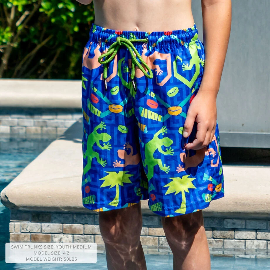 Hockey Swim Trunks - Ice Time Iguanas 7 Hockey Swim Trunks - Ice Time Iguanas - Image 5