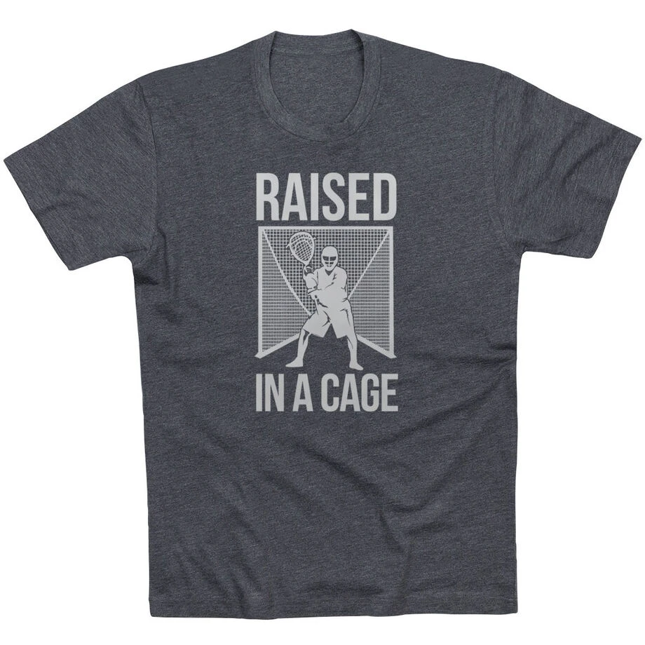 Lacrosse Short Sleeve T-Shirt - Raised In A Cage 3 Lacrosse Short Sleeve T-Shirt - Raised In A Cage