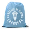 I'd Rather Be Playing Lacrosse Drawstring Backpack 1 I'd Rather Be Playing Lacrosse Drawstring Backpack -Sport Gift Store lx 01166 LIGHTBLUE MAIN