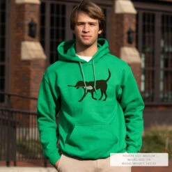 Guys Lacrosse Hooded Sweatshirt - Max The Lax Dog -Sport Gift Store lx 03301 GREEN LIFESTYLE MALE