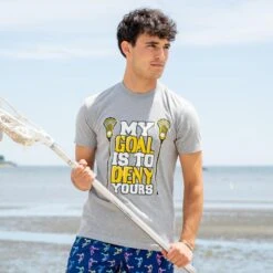 Guys Lacrosse Short Sleeve T-Shirt - My Goal Is To Deny Yours 9 Guys Lacrosse Short Sleeve T-Shirt - My Goal Is To Deny Yours -Sport Gift Store lx 04895 GRAY LIFESTYLE 1