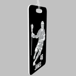 Guys Lacrosse Bag/Luggage Tag - Personalized Dodger Silhouette -Sport Gift Store lx 06693 BLACKGRAY ALLPROFILE