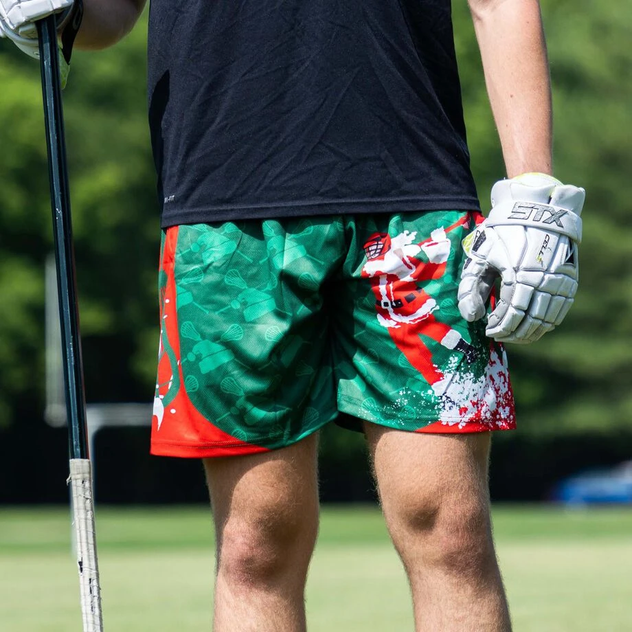 Lacrosse Shorts - Santa Laxer Christmas 3 Lacrosse Shorts - Santa Laxer Christmas