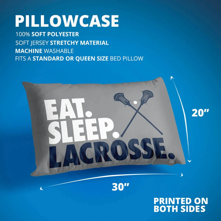 Guys Lacrosse Pillowcase - Eat Sleep Lacrosse 5 Guys Lacrosse Pillowcase - Eat Sleep Lacrosse - Image 3