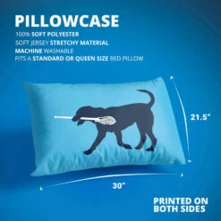 Guys Lacrosse Pillowcase - Max The Lax Dog -Sport Gift Store lx 09094 CAROLINA DETAILS