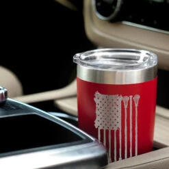 Guys Lacrosse 20 Oz. Double Insulated Tumbler - Lax Flag -Sport Gift Store lx 09277 RED CAR