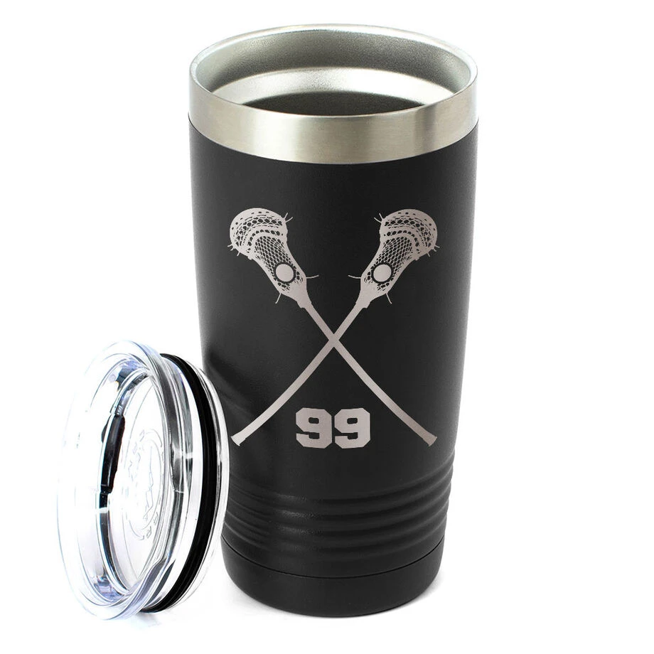 Guys Lacrosse 20 Oz. Double Insulated Tumbler - Personalized Crossed Sticks 4 Guys Lacrosse 20 Oz. Double Insulated Tumbler - Personalized Crossed Sticks - Image 2