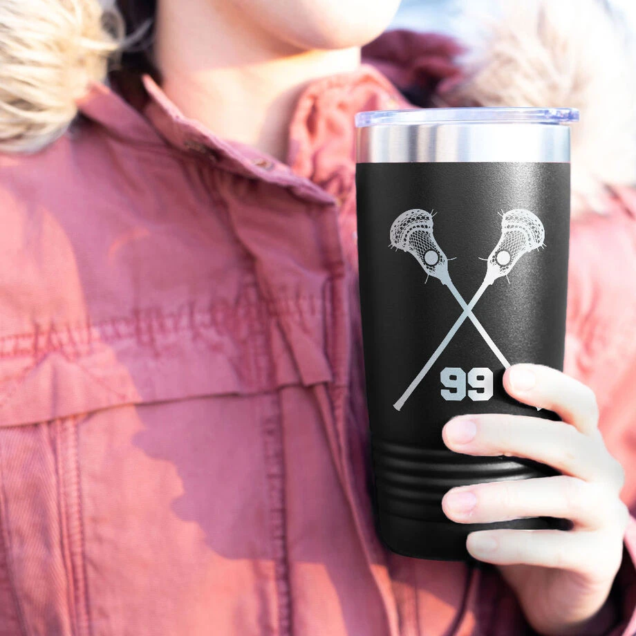 Guys Lacrosse 20 Oz. Double Insulated Tumbler - Personalized Crossed Sticks 5 Guys Lacrosse 20 Oz. Double Insulated Tumbler - Personalized Crossed Sticks - Image 3