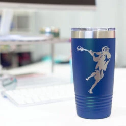Guys Lacrosse 20 Oz. Double Insulated Tumbler - Player Silhouette -Sport Gift Store lx 09279 ROYAL DESK