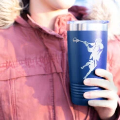 Guys Lacrosse 20 Oz. Double Insulated Tumbler - Player Silhouette -Sport Gift Store lx 09279 ROYAL MODEL
