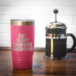 Lacrosse 20 Oz. Double Insulated Tumbler - Personalized Eat Sleep Lacrosse -Sport Gift Store lx 09283 PINK COFFEE