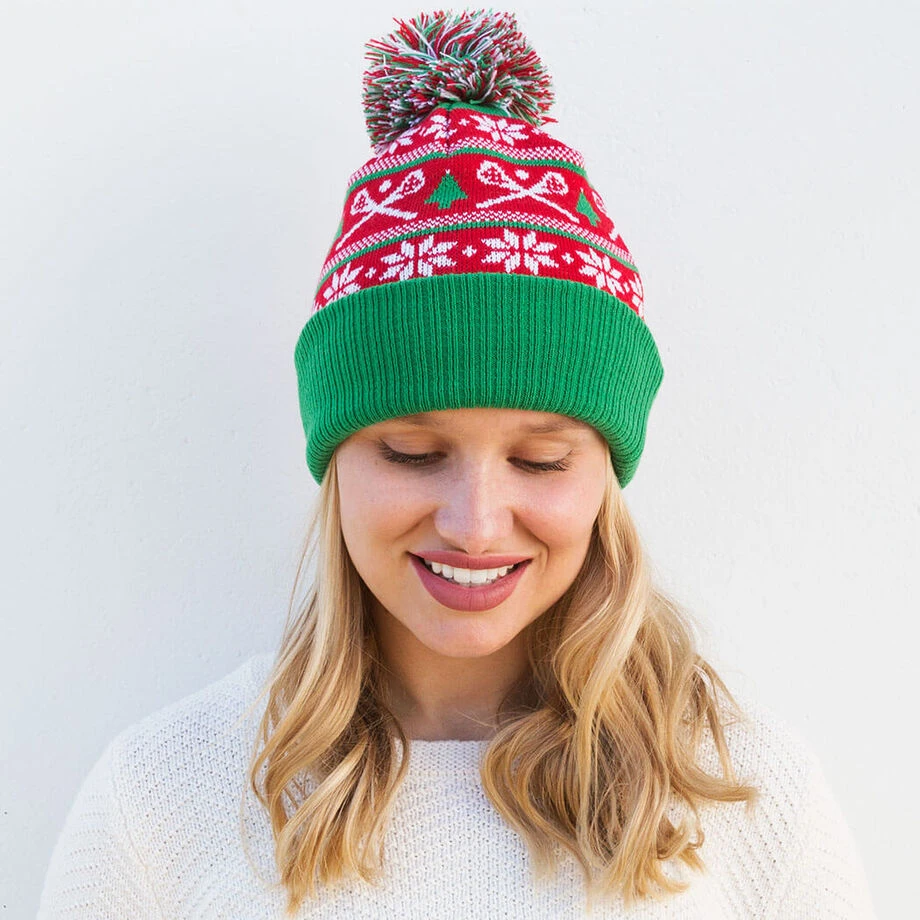 Lacrosse Knit Hat - Crossed Sticks Ugly Sweater 4 Lacrosse Knit Hat - Crossed Sticks Ugly Sweater - Image 2