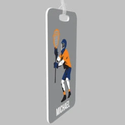 Guys Lacrosse Bag/Luggage Tag - Personalized Goalie -Sport Gift Store lx 09683 GRAY ALLPROFILE
