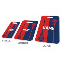 Guys Lacrosse Bag/Luggage Tag - Personalized Vertical Lacrosse Stick -Sport Gift Store lx 09685 REDNAVY ALLSIZES