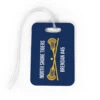 Guys Lacrosse Bag/Luggage Tag - Personalized Text With Crossed Sticks -Sport Gift Store lx 09690 NAVYGOLD MEDIUM