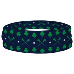 Guys Lacrosse Multifunctional Headwear - Crossed Sticks And Shamrocks Pattern RokBAND