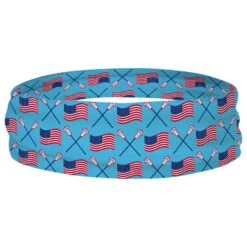 Guys Lacrosse Multifunctional Headwear - Crossed Sticks And USA Flag Pattern RokBAND