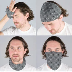 Guys Lacrosse Multifunctional Headwear - Crossed Sticks Pattern RokBAND -Sport Gift Store lx 10270 GRAY MALECOMP