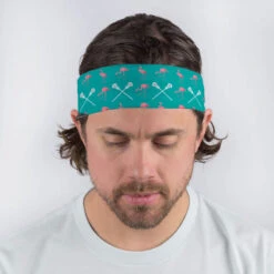 Guys Lacrosse Multifunctional Headwear - Flamingos And Crossed Sticks RokBAND -Sport Gift Store lx 10273 MALE1