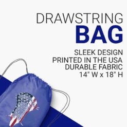 Guys Lacrosse Drawstring Backpack - Patriotic Stick -Sport Gift Store lx 10283 ROYAL DETAILS