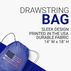 Guys Lacrosse Drawstring Backpack - American Flag -Sport Gift Store lx 10287 ROYAL DETAILS