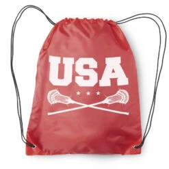 Guys Lacrosse Drawstring Backpack - USA Lacrosse 7 Guys Lacrosse Drawstring Backpack - USA Lacrosse -Sport Gift Store lx 10291 RED FLAT