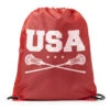 Guys Lacrosse Drawstring Backpack - USA Lacrosse -Sport Gift Store lx 10291 RED MAIN