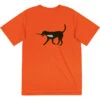 Guys Lacrosse Short Sleeve Performance Tee - Max The Lax Dog -Sport Gift Store lx 10984 ORANGE FLAT