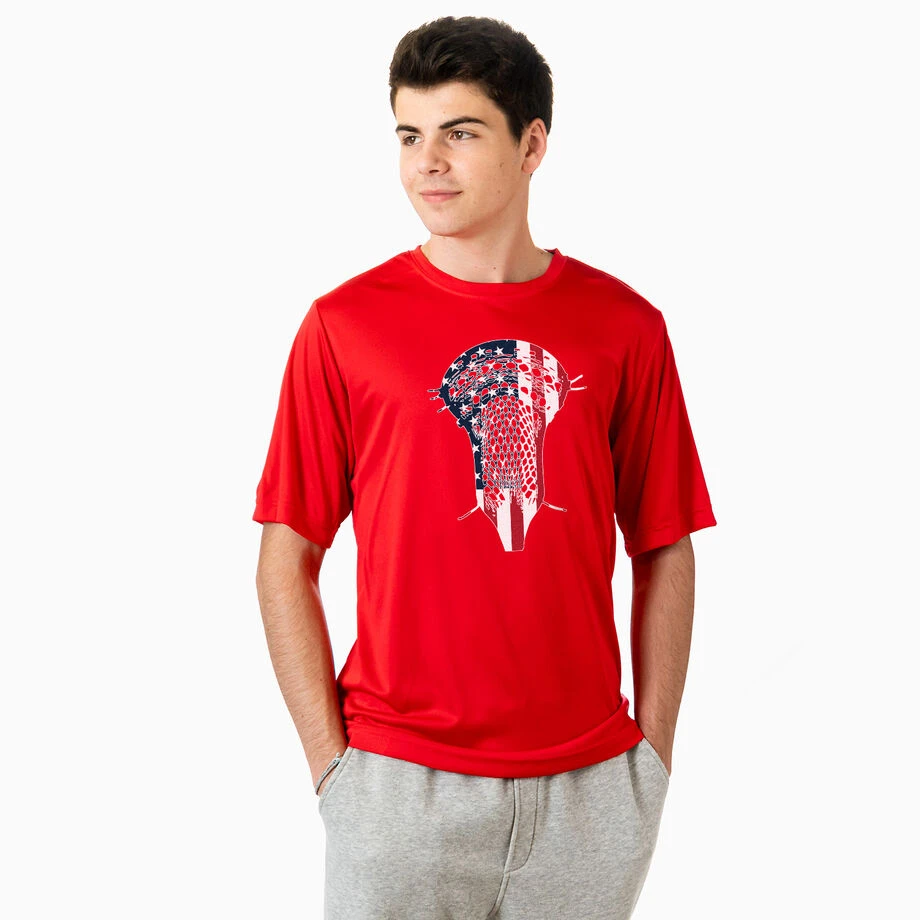 Guys Lacrosse Short Sleeve Performance Tee - Patriotic Stick 4 Guys Lacrosse Short Sleeve Performance Tee - Patriotic Stick - Image 2