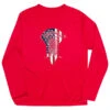 Guys Lacrosse Long Sleeve Performance Tee - Patriotic Stick -Sport Gift Store lx 11043 RED FLAT