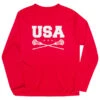 Guys Lacrosse Long Sleeve Performance Tee - USA Lacrosse -Sport Gift Store lx 11045 RED FLAT