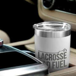 Guys Lacrosse 20oz. Double Insulated Tumbler - Lacrosse Dad Fuel -Sport Gift Store lx 11273 WHITE CAR
