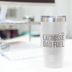 Guys Lacrosse 20oz. Double Insulated Tumbler - Lacrosse Dad Fuel -Sport Gift Store lx 11273 WHITE DESK