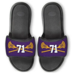 Guys Lacrosse Repwell® Slide Sandals - Crossed Sticks With Number
