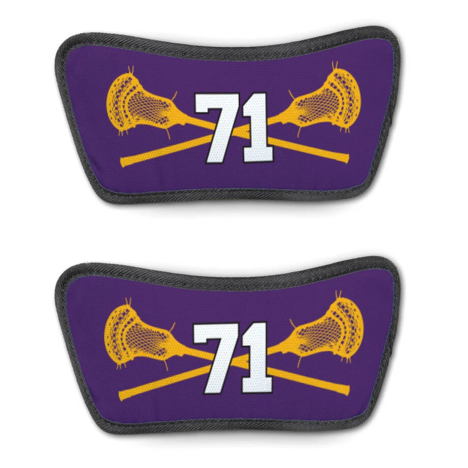 Guys Lacrosse Repwell® Sandal Straps - Crossed Sticks With Number 3 Guys Lacrosse Repwell® Sandal Straps - Crossed Sticks With Number