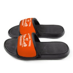 Guys Lacrosse Repwell® Slide Sandals - Custom Lacrosse -Sport Gift Store lx 11328 ORANGE SIDE